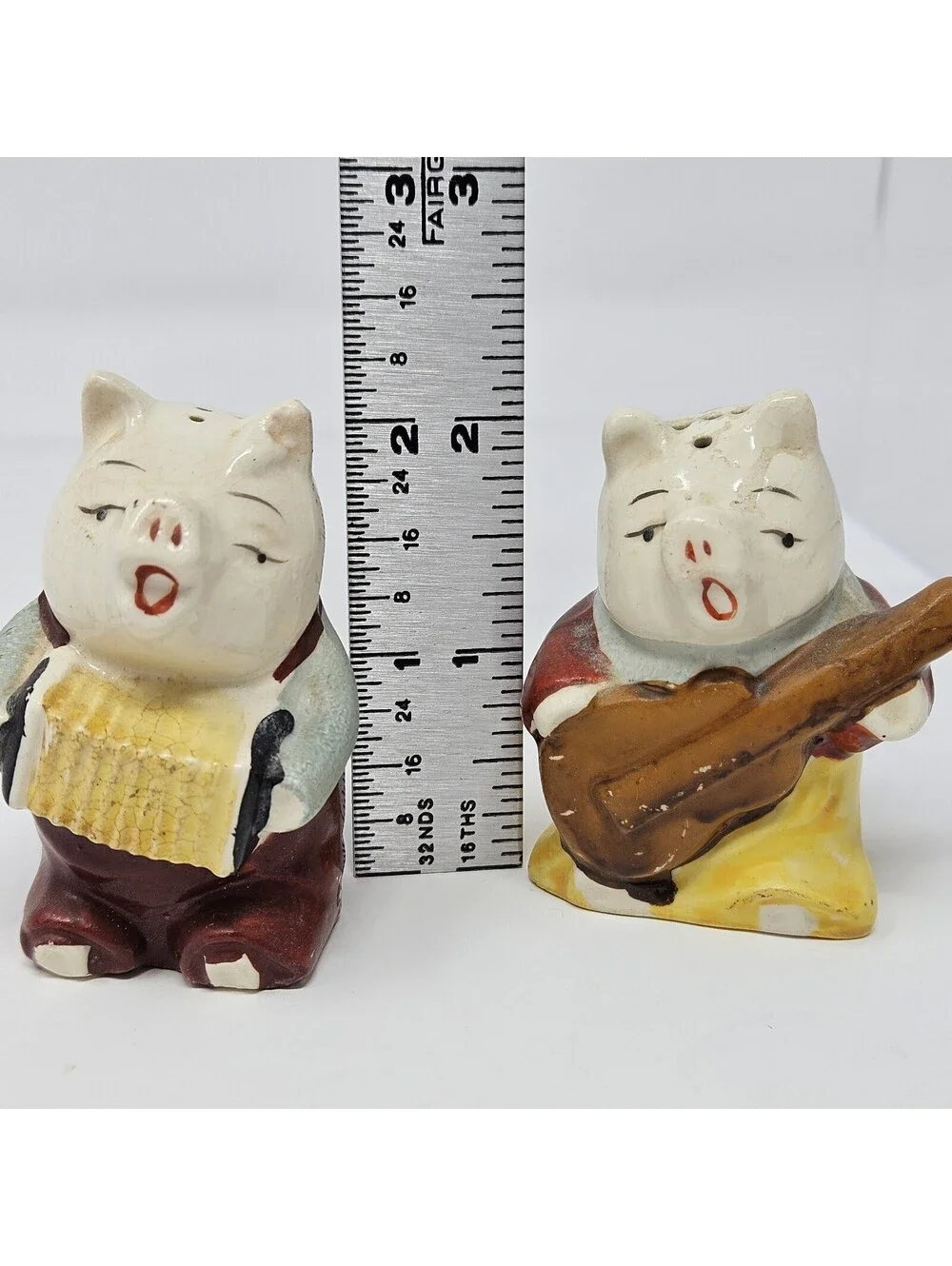 Vintage Anthropomorphic Musical Pigs Salt & Pepper Shakers Made In Japan